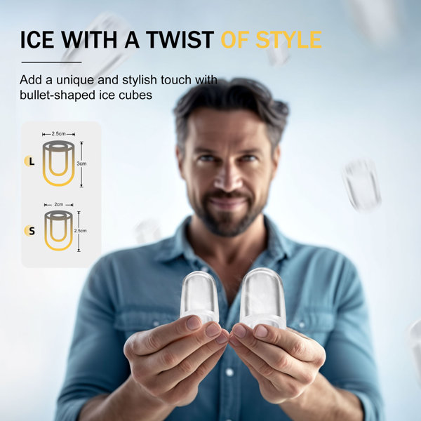 Simzlife 26 Lb. Daily Production Bullet Clear Ice Portable Ice Maker Wayfair